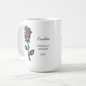 Personalized Stained Glass Rose Retirement Mug Kaffeetasse (Vorderseite Links)