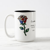 Personalized Stained Glass Rose Retirement Mug Zweifarbige Tasse (Links)