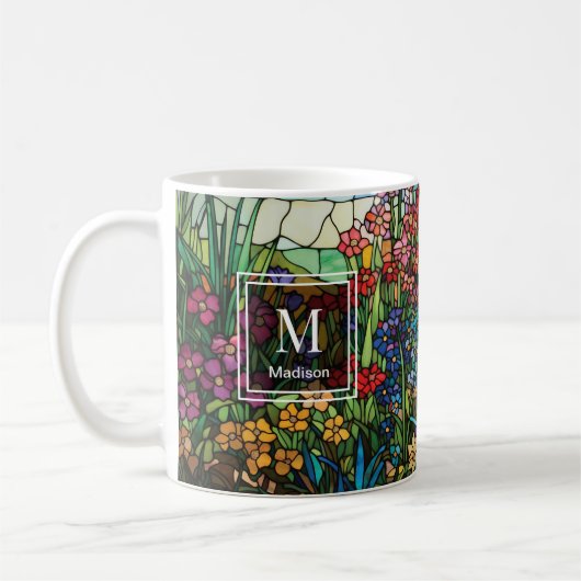 Personalized Stained Glass Wildflower Mug Kaffeetasse (Links)