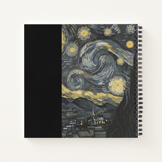 Personalized Starry Night Aesthetic Notebook Notizblock (Rückseite)