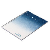 Personalized Starry Night Blue Gradient Notebook Notizblock (Linke Seite)