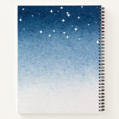 Personalized Starry Night Blue Gradient Notebook Notizblock (Rückseite)