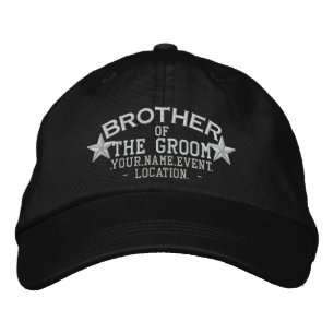 Personalized Stars Brother of the Groom Embroidery Bestickte Kappe