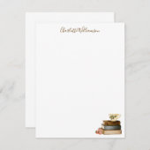 Personalized Stationery Cozy Book Lover Watercolor Mitteilungskarte (Vorne/Hinten)