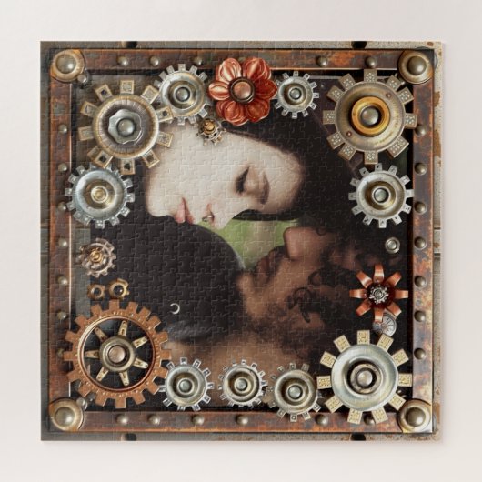 Personalized Steampunk Romantic Photo Puzzle (Horizontal)