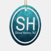 Personalized Stone Harbor NJ SH Beach Christmas Keramik Ornament (Rechts)
