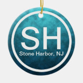 Personalized Stone Harbor NJ SH Beach Christmas Keramik Ornament (Vorne)
