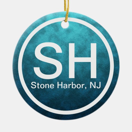 Personalized Stone Harbor NJ SH Beach Christmas Keramik Ornament (Vorne)