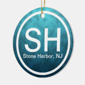 Personalized Stone Harbor NJ SH Beach Christmas Keramik Ornament (Links)