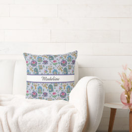 Personalized Storybook Floral Name Purple Beauty Kissen
