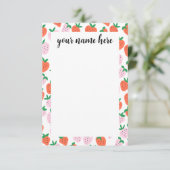 Personalized Strawberries Notecards Dankeskarte (Stehend Vorderseite)