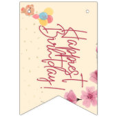 Personalized stripe and spot birthday bunting wimpelkette (Erste Fahne)