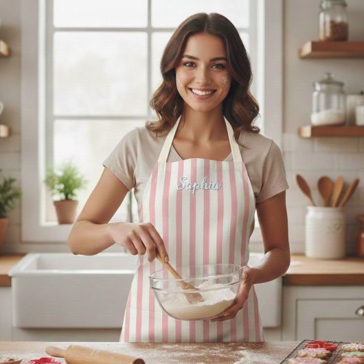 Personalized Stripe Apron for Kids and Adults Schürze