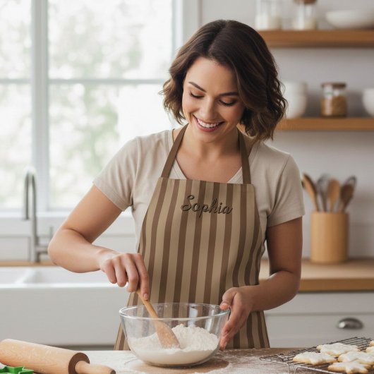 Personalized Stripe Apron for Kids and Adults Schürze