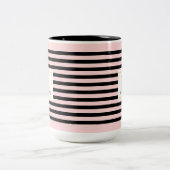 Personalized Stripe Name Mug Pink Zweifarbige Tasse (Mittel)