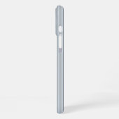 Personalized Striped Blue Tones Minimalist Chic iPhone Hülle (Linke Seite)