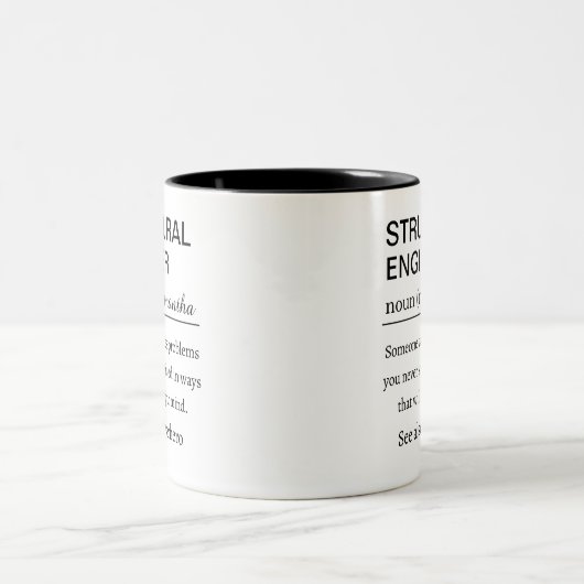Personalized Structural Engineer Definition Funny  Zweifarbige Tasse (Mittel)