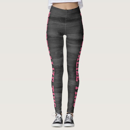 Personalized Style - Gray Textured & Chic Pink  Leggings (Vorderseite)
