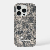 Personalized Stylish Black Paris Toile Design iPhone Hülle (Rückseite)