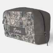 Personalized Stylish Black Paris Toile Design Waschbeutel (Rechte Ecke)