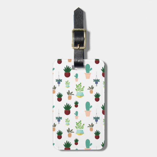 Personalized Succulent Cacti Gepäckanhänger (Vorderseite vertikal)