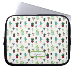 Personalized Succulent Cacti laptop sleeve