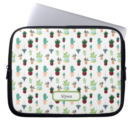 Personalized Succulent Cacti laptop sleeve (Vorderseite)