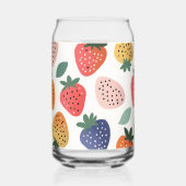 Personalized Summer Colorful Strawberry Pattern Dosenglas (Rückseite)