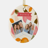 Personalized Summer Colorful Strawberry Pattern Keramik Ornament (Rechts)