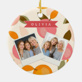 Personalized Summer Colorful Strawberry Pattern Keramik Ornament (Hinten)