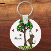 Personalized Summer Water Fun Chocolate Labrador Schlüsselanhänger (Vorderseite)