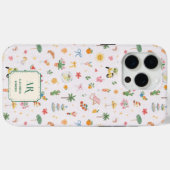 Personalized Summer Watercolor Monogram Case-Mate iPhone Hülle (Rückseite (Horizontal))