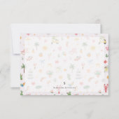 Personalized Summer Watercolor Pattern Mitteilungskarte (Vorderseite)