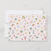 Personalized Summer Watercolor Pattern Mitteilungskarte (Rückseite)