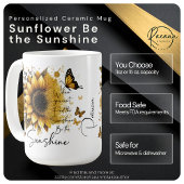 Personalized Sunflower Be the Sunshine Ceramic Mug Kaffeetasse