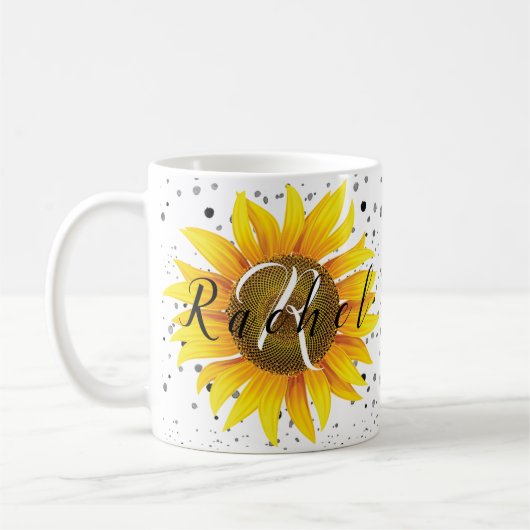 Personalized sunflower coffee mug kaffeetasse (Links)