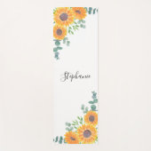 Personalized Sunflower Eucalyptus Greenery Yogamatte (Vorderseite)