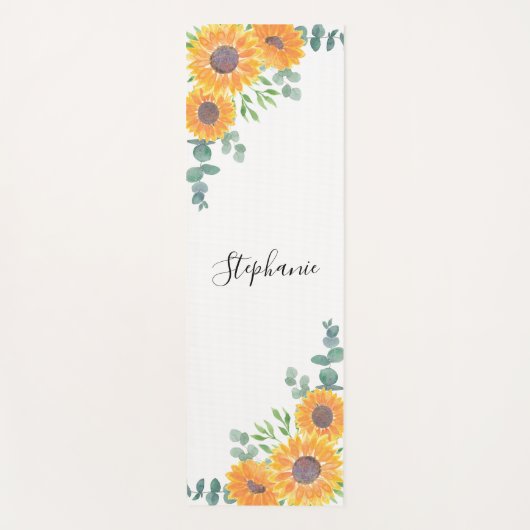  Personalized Sunflower Eucalyptus Greenery Yogamatte (Vorderseite)