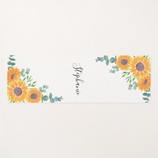 Personalized Sunflower Eucalyptus Greenery Yogamatte (Vorderseite (Horizontal))
