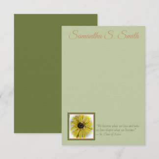 Personalized Sunflower Flat Note Card Einladung