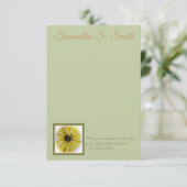 Personalized Sunflower Flat Note Card Einladung (Stehend Vorderseite)