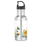 Personalized Sunflower Flower Teacher Appreciation Edelstahlflasche (Rückseite)