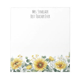 Personalized Sunflower Flower Teacher Appreciation Notizblock
