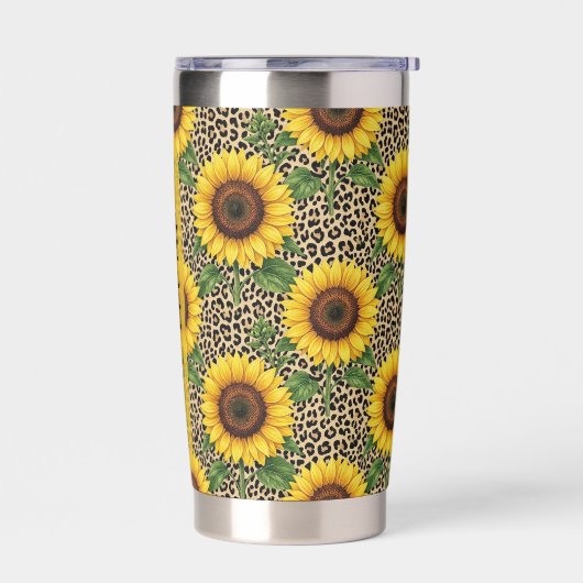 Personalized Sunflower Leopard 20oz Thermal Cup Thermobecher (Links)