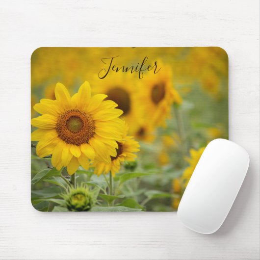 Personalized Sunflower Mouse Pad Yellow Flowers Mousepad (Mit Mouse)