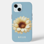 Personalized Sunflower Name Blue Phone Case (Rückseite)