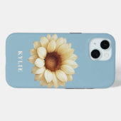 Personalized Sunflower Name Blue Phone Case (Rückseite (Horizontal))
