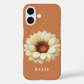 Personalized Sunflower Name Terra Cotta Phone Case (Rückseite)