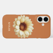 Personalized Sunflower Name Terra Cotta Phone Case (Rückseite (Horizontal))
