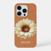 Personalized Sunflower Name Terra Cotta Phone Case iPhone Hülle (Rückseite)